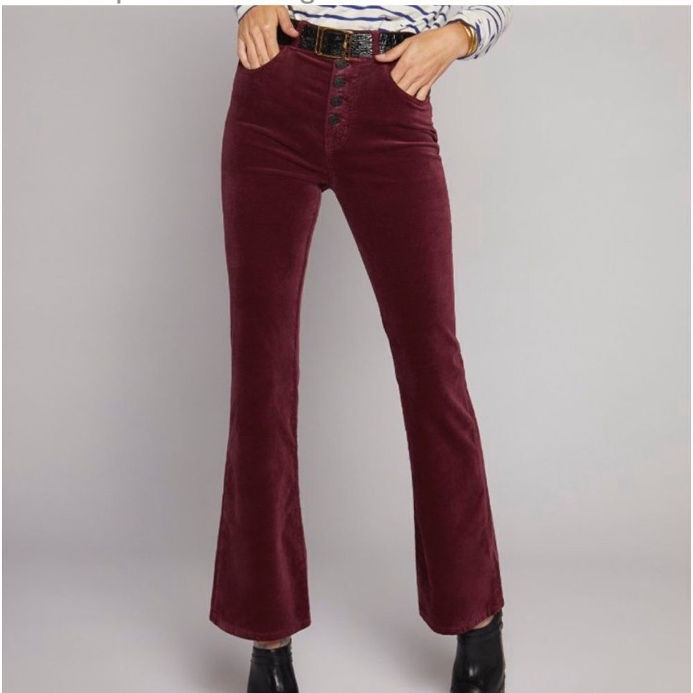 CURRENT ELLIOTT THE SIDE STREET VELVET FLARE PANT 28